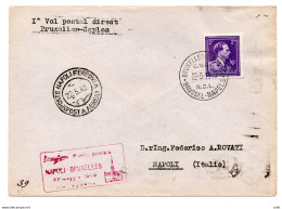 Sabena I° Volo Bruxelles/Napoli Del 22.5.49 - Aerogramma Da Bruxelles - Correo Aéreo