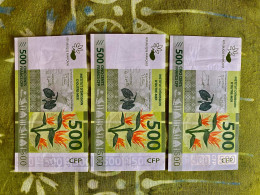 Set Of 3 Banknotes 500 Francs XPF - New-Caledonia - Territoires Français Du Pacifique (1992-...)