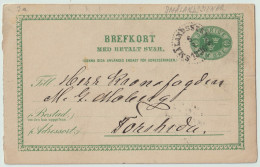 SUÈDE / SWEDEN - 1890 - "SMÄLANDSSTENAR" CDS On 5ö Postal Card Mi.P12aF - Briefe U. Dokumente