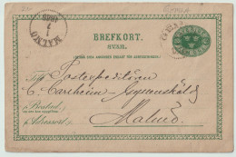 SUÈDE / SWEDEN - 1891 - "GEMLA" (Gämla) CDS On 5ö Postal Card Mi.P12aA Addressed To Malmö - Briefe U. Dokumente