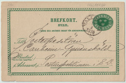 SUÈDE / SWEDEN - 1890 - "VALLBERGA" CDS On 5ö Postal Card Mi.P12aA - Cartas & Documentos