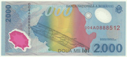 ROMANIA - 2.000 Lei - 1999 - Pick 111.a - Unc. - Série 004A - Total Solar ECLIPSE Commemorative POLYMER - 2000 - Rumania