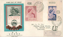 Hong Kong 1948 Wedding CPA AR Registered First Day Cover On Calendar Card - Chine (Hong Kong)