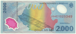 ROMANIA - 2.000 Lei - 1999 - Pick 111.a - Unc. - Série 004C - Total Solar ECLIPSE Commemorative POLYMER - 2000 - Rumania