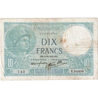 France, 10 Francs, Minerve, 1941, V.84508, TB+, Fayette:07.29, KM:84 - 10 F 1916-1942 ''Minerve''