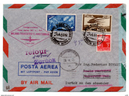 K.L.M. I° Volo Milano/Francoforte Del 5.4.49 - Airmail