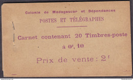 1925 MADAGASCAR -  Libretto/Carnet/Booklet N° 5 10c. Brun Et Violet MNH/** RARO - Andere & Zonder Classificatie