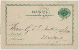 SUÈDE / SWEDEN - 1887 - "ESPERED" CDS On 5ö Postal Card Mi.P9F Addressed To Warberg - Storia Postale