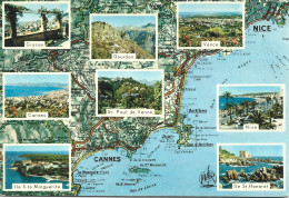 Ref ( 19133  )   La Cote D Azur - Carte Geografiche