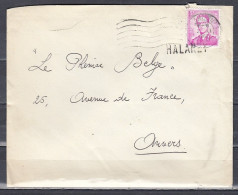 Brief Van Arlon Naar Anvers Met Langstempel Halanzy - Griffes Linéaires