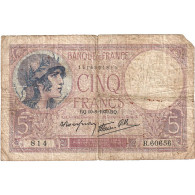 France, 5 Francs, Violet, 1939, R.60656, B, Fayette:04.05, KM:83 - 5 F 1917-1940 ''Violet''