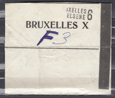 Fragment Van Bruxelles X Met Langstempel Ixelles Elsene 6 - Griffes Linéaires