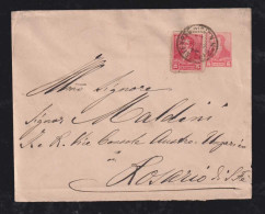 Argentina 1894 Uprated Stationery Envelope SANTA FE X ROSARIO Italy Consulate - Covers & Documents