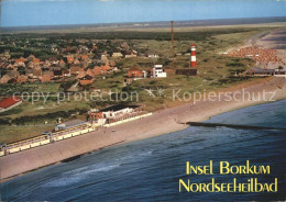 72372338 Borkum Nordseebad Suedstrand Leuchtturm Nordseeinsel Fliegeraufnahme Bo - Borkum