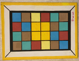 "System In Farbe", Gemälde Auf Leinwand Mit Keilrahmen, Maße 300x400 Mm,  - Other & Unclassified