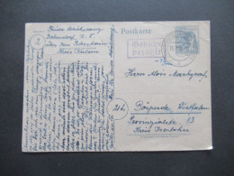 15.7.1948 SBZ / Kontrollrat GA Porto Handschriftlich Und Stempel Gebühr Gezahlt Tagesstempel Senftenberg Geschr. In Bahn - Covers & Documents