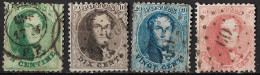 Belgium 1863 Leopold I Médaillons Perforated Complete Used Set Michel 10 A - 11 A - 12 B - 13 B - 1863-1864 Medallions (13/16)