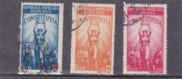ROMANIA 1948 NEW CONSTITUTION MI No 1118-20 MNH,FINE USED. - Usati