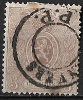 Belgium 1866-67 Small Llion 5 Centimes  Brown Tanding 15 Michel 22 Ca - 1866-1867 Coat Of Arms