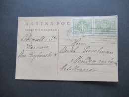 Polen 1923 Freimarken Nr.177 (2) MeF Stempel Warszawa - Menden Kreis Iserlohn / Warenbestellung - Briefe U. Dokumente
