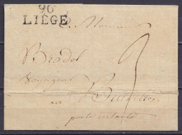 L. Datée 1e Juin 1811 De LIEGE Pour Poste Restante à BRUXELLES - Griffe "96/ LIEGE" - Port "3" - 1794-1814 (Période Française)