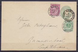 EP Lettre 10c Vert Oval + N°46+45 Càd NAMUR (STATION) /23 AVRIL 1890 Pour GUMMERSBACH (Allemagne) (au Dos: Càd Arrivée G - Covers