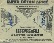 JUMET - HEIGNE : Super Beton Armée SBA ( 1931 )  Vieux Enveloppe - Omslagen