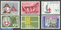 Switzerland 1963 Mixed Issue 6v, Mint NH, Health - Sport - Transport - Food & Drink - Freedom From Hunger 1963 - Red C.. - Ongebruikt