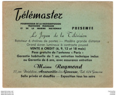 TELEMASTER Présente LE JOYAU DE LA TELEVISION .  MAISON RAYMOND .  Carte Publicitaire .  - Publicités