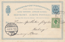 Dansk-Vestindien: 1909 St. Thomas Post Card To Dieburg/Germany - Antillas Holandesas
