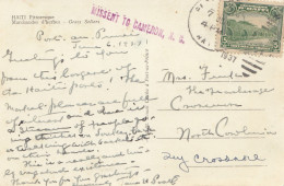 Haiti: 1937: Post Card Pittorewque To Cameron, Missent To Cameron - Haiti