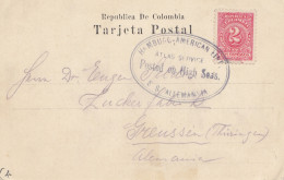 Colombia Post Card Barranquilla Via Hamburg-American Linie, High Sea Posted - Colombie
