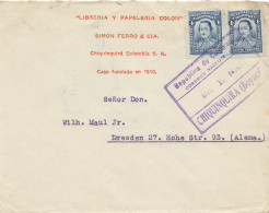 Colombia 1930, Letter Chiquinquira To Dresden - Colombie