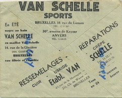 Old Enveloppe : Van Schelle Sports : Anvers - Bruxelles  ( Tennis--balles-swimming )  See Scans - Andere & Zonder Classificatie