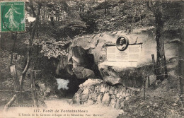 FRANCE - Forêt De Fontainebleau - Vue Sur L'entrée De La Caverne D'Augas Et Médaillon Paul - Carte Postale Ancienne - Fontainebleau