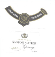 ETIQUETTE  CHAMPAGNE GASTON VATIER         A EPERNAY           ////     RARE   A   SAISIR //// - Champagne