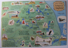 ROYAUME-UNI - ANGLETERRE - NORFOLK - Map Of The Norfolk Broads - Andere & Zonder Classificatie