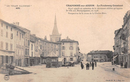 CRAPONNE-sur-ARZON (Haute-Loire) - Le Faubourg Constant - Perspective De La Route De La Chaise-Dieu - Voyagé (2 Scans) - Craponne Sur Arzon