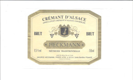 ETIQUETTE CREMANT D ALSACE    PAR MAURICE HECKMANN  67 DAHLENHEIM              ////    RARE    A   SAISIR //// - Autres & Non Classés