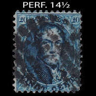 BELGIUM.1865.K.Leopold I.20c.YVERT 15B.USED.PERF. 14½ - 1863-1864 Medaglioni (13/16)