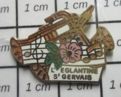 1616c  Pin's Pins / Rare Et De Belle Qualité / MUSIQUE / ORCHESTRE FANFARE L'EGLANTINE ST GERVAIS - Musique