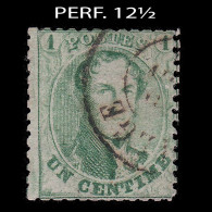 BELGIUM.1863.K.Leopold I.1c.YVERT 13A.USED.PERF. 12½ - 1863-1864 Medaillen (13/16)