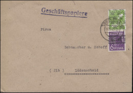 37I Band 6 Pf Und 39 Netz 10 Pf MiF Portogerecht Ortsbrief LÜDENSCHEID 14.8.1948 - Storia Postale