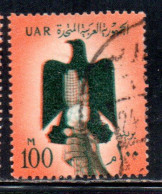 UAR EGYPT EGITTO 1959 1960 EAGLE HAND COTTON AND GRAIN 100m USED USATO OBLITERE' - Usados