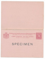 Ned. Indië 1890-97, G13 SPECIMEN Card (SN 2724) - Niederländisch-Indien