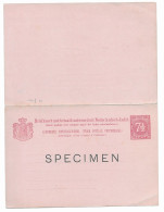 Ned. Indië 1890-97, G13 SPECIMEN Card (SN 2725) - Niederländisch-Indien