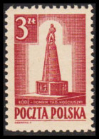 1945. POLSKA. Kosciuszko-memorial 3 Zl Perf 11 Never Hinged.   (Michel 404A) - JF543353 - Algemene Overheid