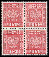 1932. POLSKA. Coat Of Arms 15 Gr In Never Hinged 4-block.  (Michel 274) - JF543357 - Ongebruikt