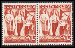 1938. POLSKA. 20 Years Republic Polen 15 Gr In Never Hinged Pair..  (Michel 333) - JF543384 - Ungebraucht