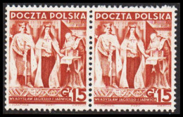 1938. POLSKA. 20 Years Republic Polen 15 Gr In Never Hinged Pair..  (Michel 333) - JF543385 - Unused Stamps